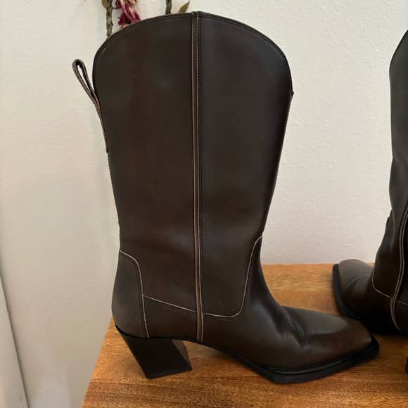 Vagabond Alina Tall Boots in Brown Brush-off Leather Sz 38 - Picture 12 of 14